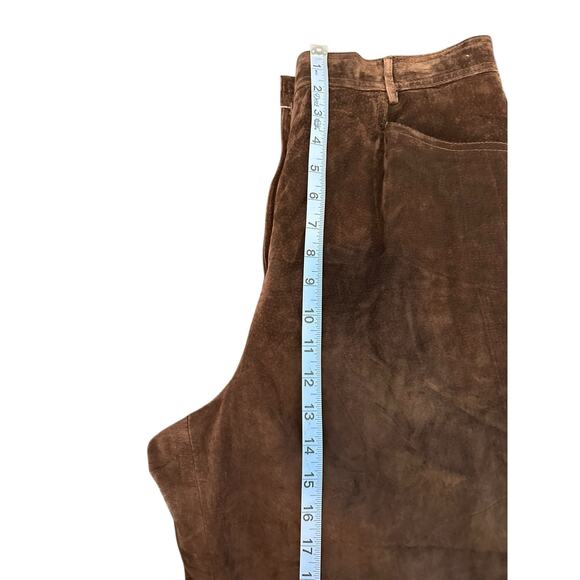 VTG Lord & Taylor Brown Western Leather High Waisted Straight Leg Pant Size 14 - Picture 10 of 12